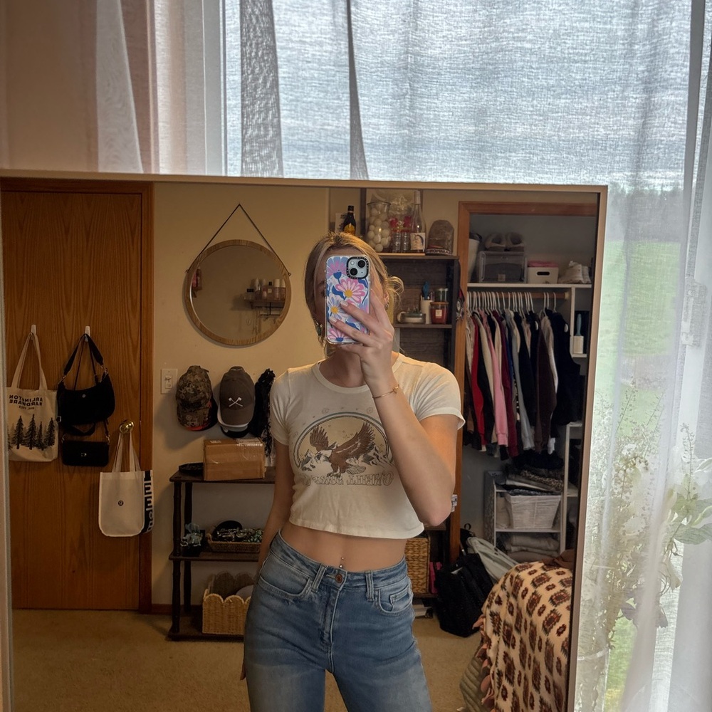 O'Neill White Graphic Crop Top